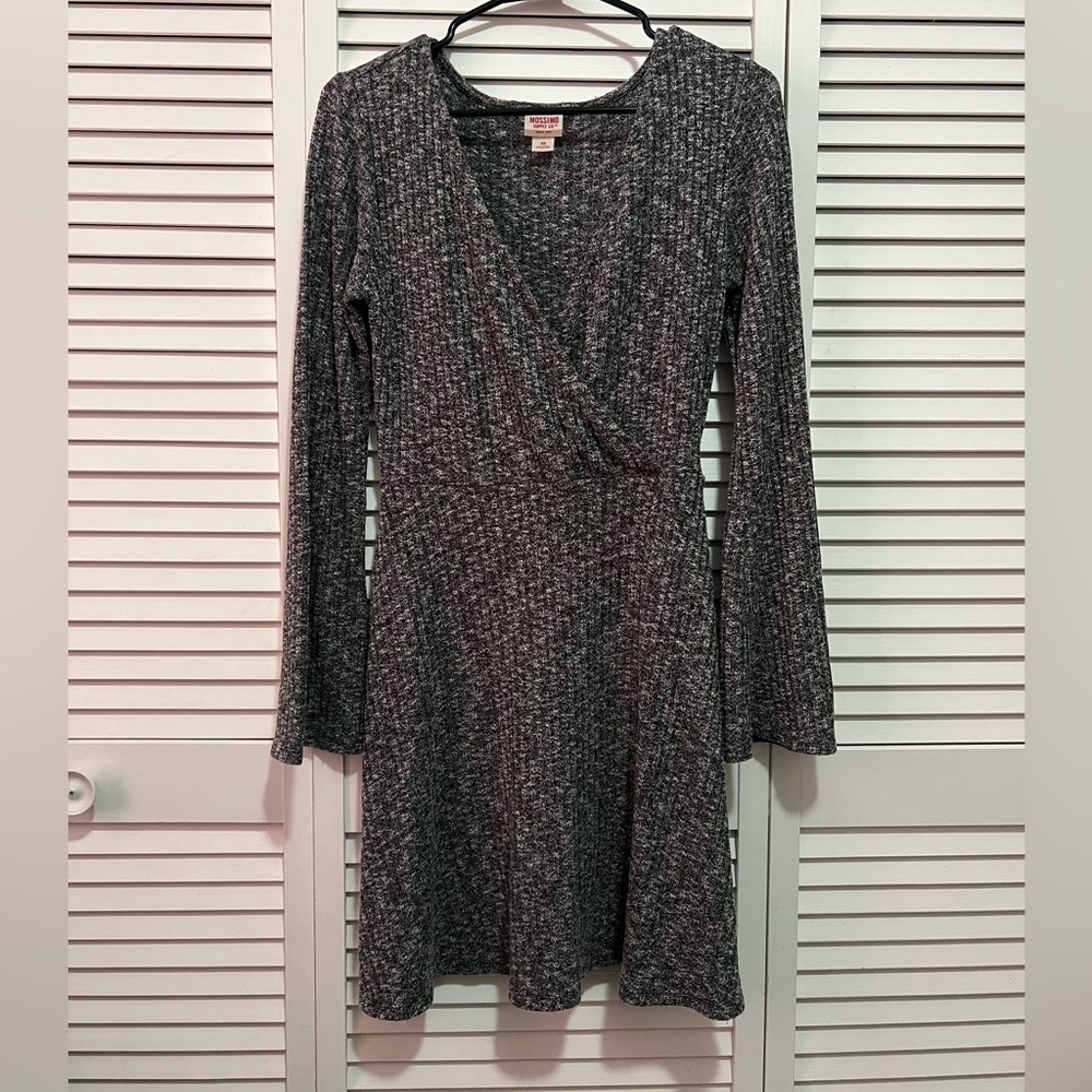 Mossimo Supply Co. Charcoal Long Sleeve Dress